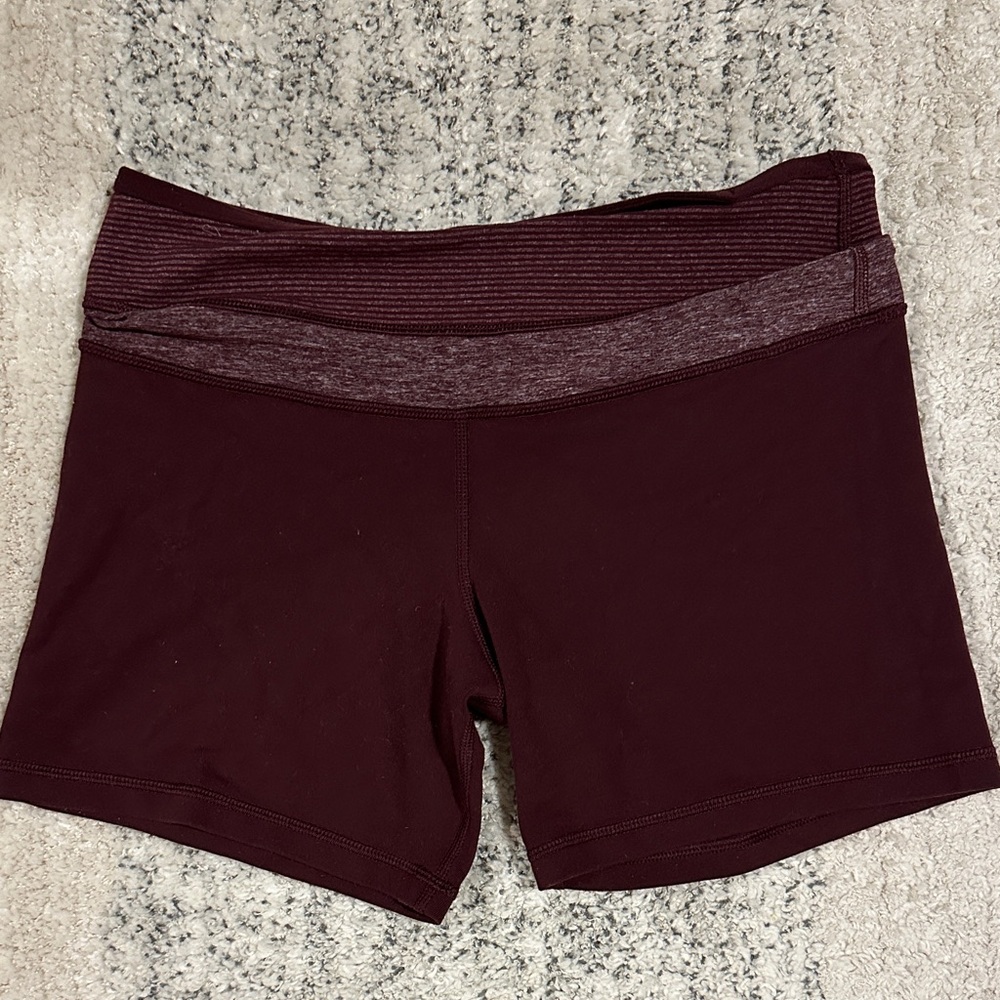Lululemon Women's Burgundy Biker/running Shorts